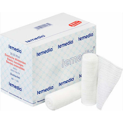 Elastische Wirkbinde Temedia® weiß, Strickgewebe-Rollen für Verbandanwendungen (20 Stück)