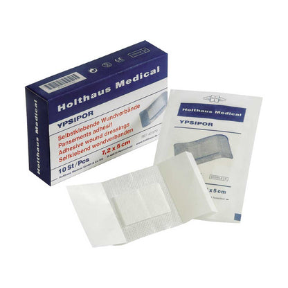 Steriler, selbstklebender Wundverband 7,2 x 5 cm; Packung mit Verband und Beipack