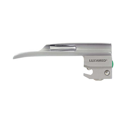 LUXAMED Lichtleiter-Spatel, auswechselbar; flacher Griff mit gebogenem Spatelkopf