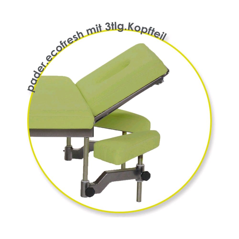 Kopfteil-Set in Lindgrün (3-teilig) mit Armauflage und Stützgestell