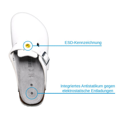 Birkenstock Boston ESD mit ESD-Kennzeichnung und integriertem Antistatikum, Detail innen