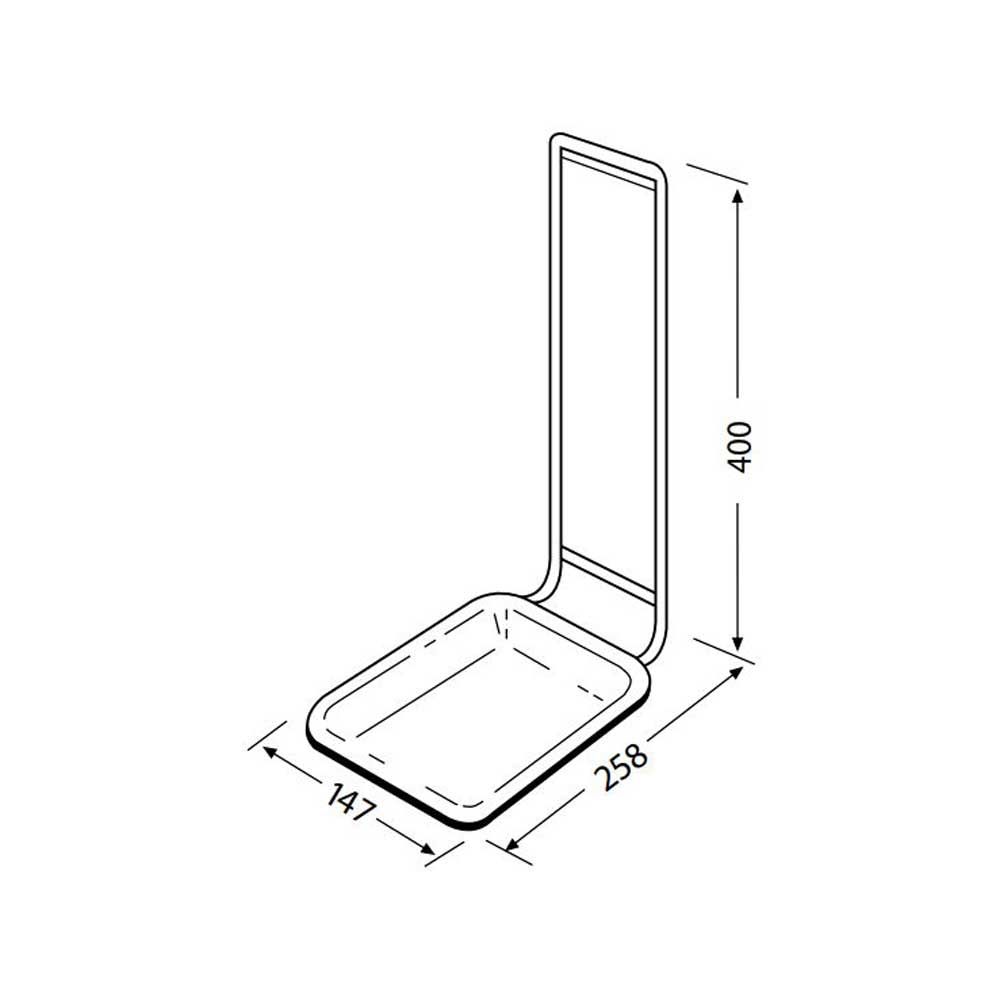 Schülke sm2 Tropfschale mit Halterung, Maße 400×258×147 mm (Skizze)
