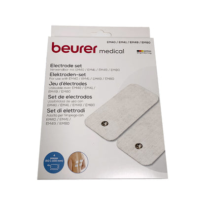 Beurer Elektroden-Set in Verpackung, vier rechteckige Pads sichtbar