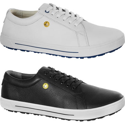 ESD-Sneaker von Birkenstock: weißer und schwarzer Schnürschuh mit Profilsohle