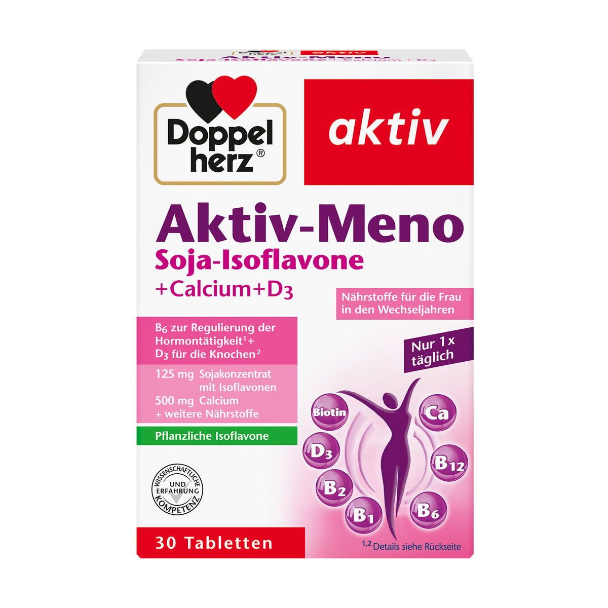 Doppelherz Aktiv-Meno Soja-Isoflavone Tabletten, 30 Stück, rote Verpackung