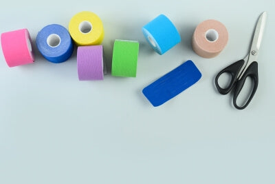 Kinesiology tapes in different colors